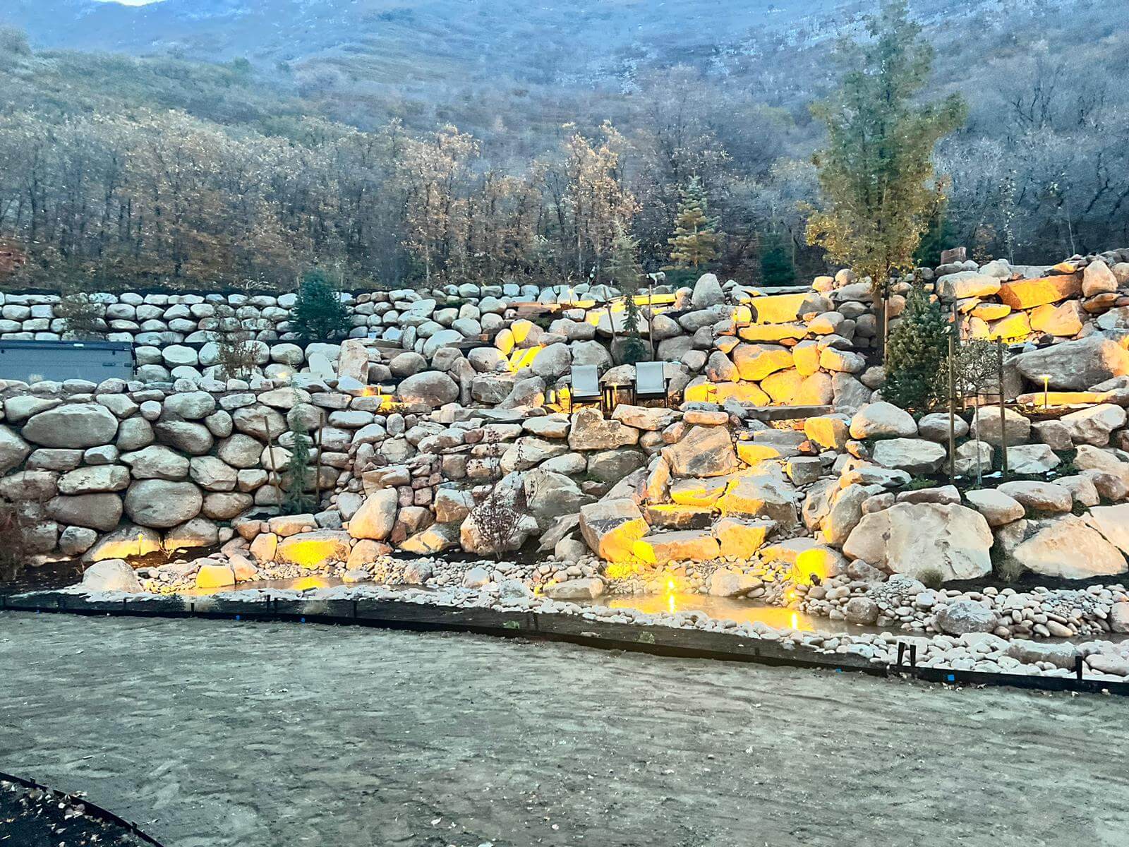 Custom retaining wall installation